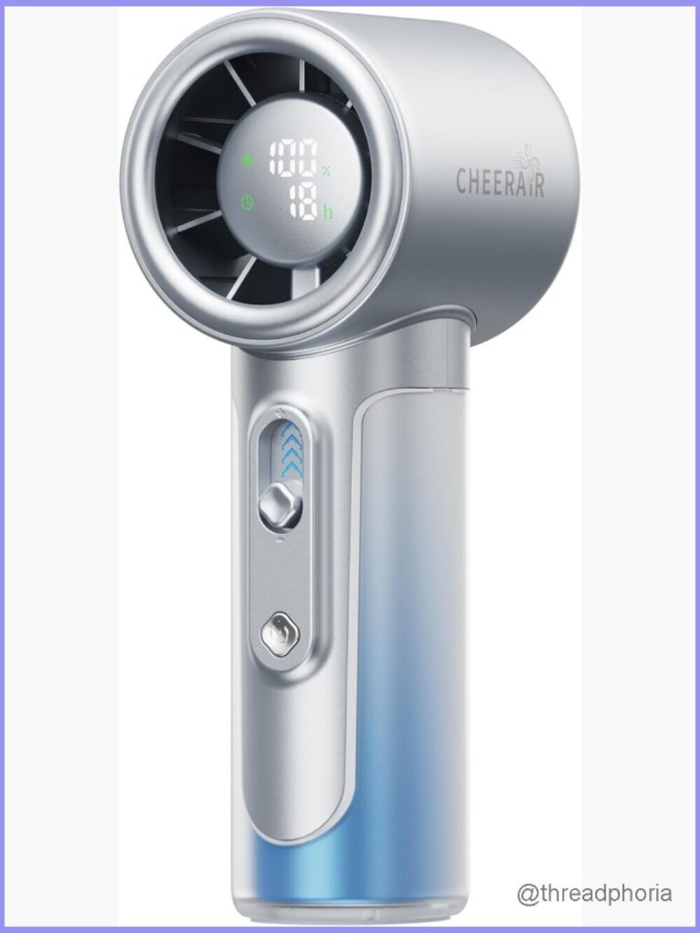 Handheld Mini Fan, 5000mAh Rechargeable, 18-Hour Runtime, Smart LED Display